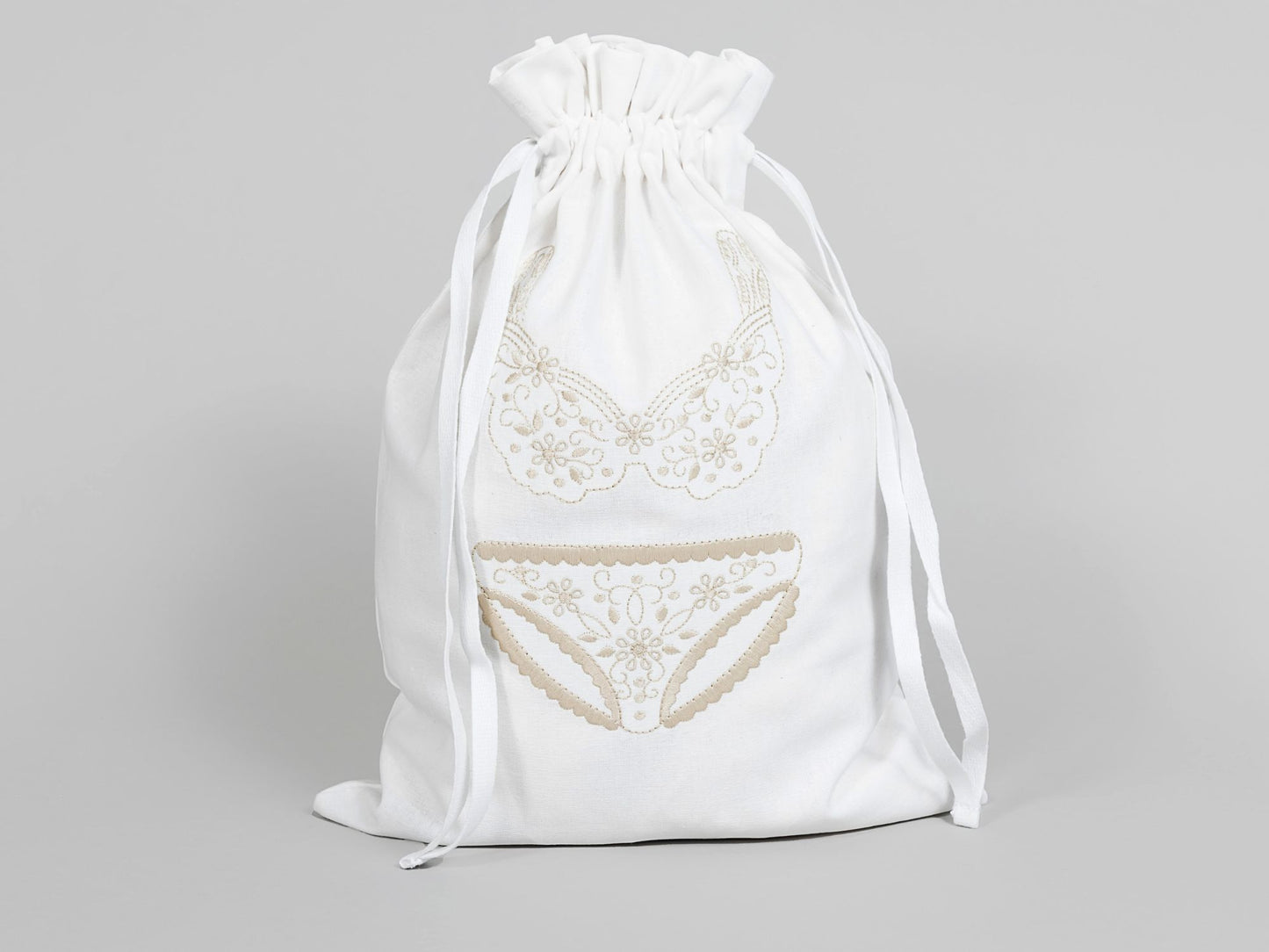 Linen Underwear Bag Natural on White SOLD OUT COMING SOON