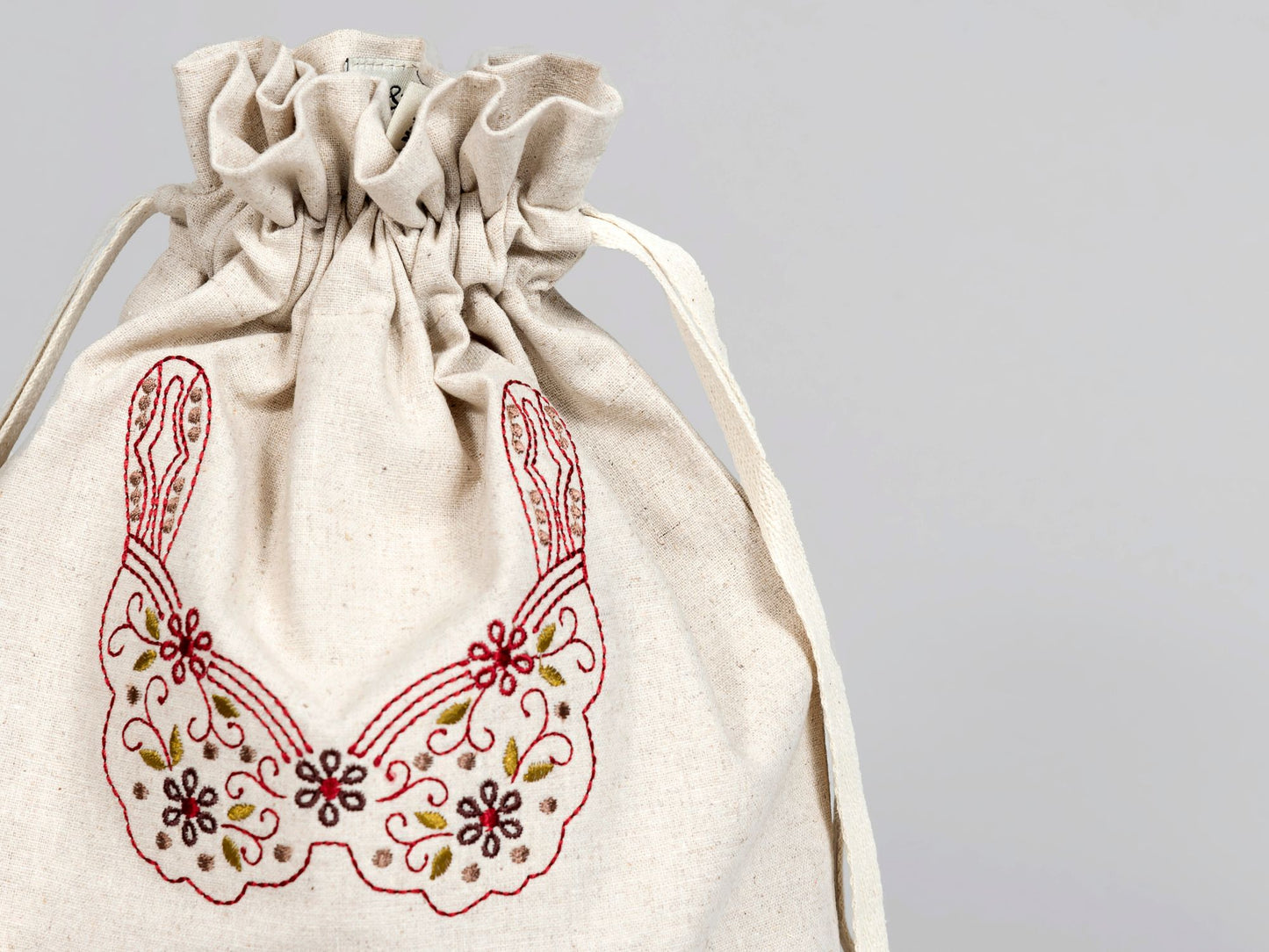 Linen Underwear Bag Ruby on Natural