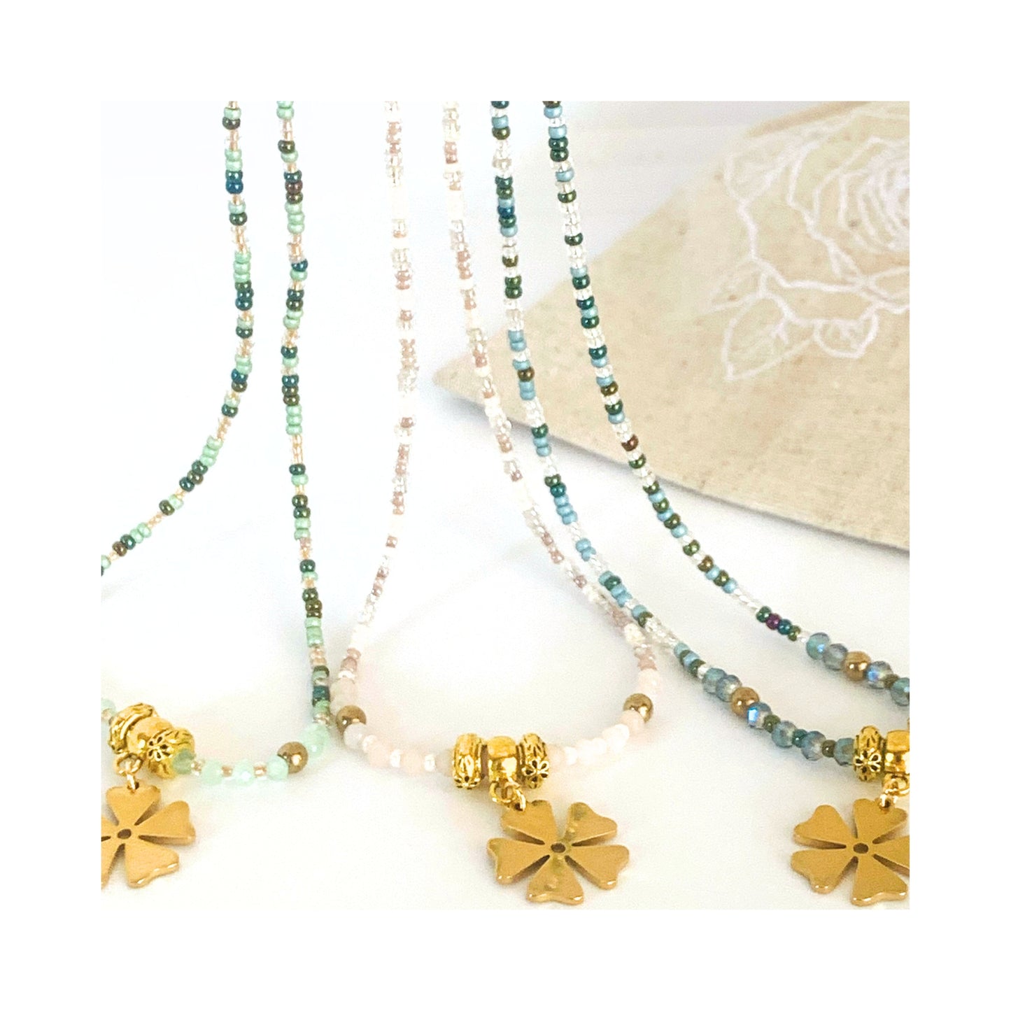 Flower Charm Necklace - Lilac Mix SOLD OUT COMING SOON