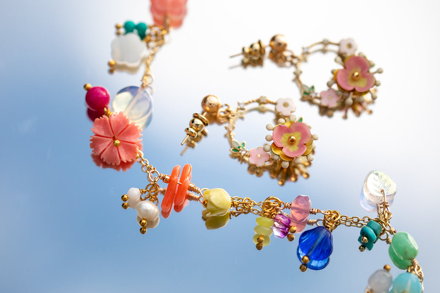 Semi Precious Stone Charm Bracelet - Blue Lace
