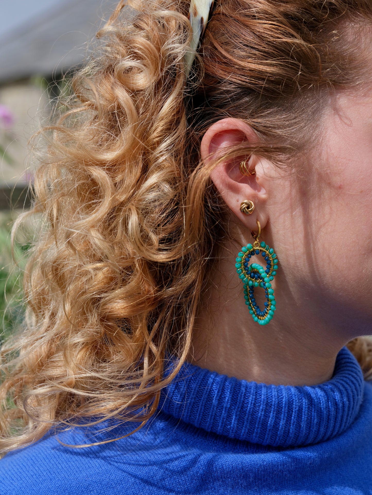 Double Circle Drop Teal SOLD OUT