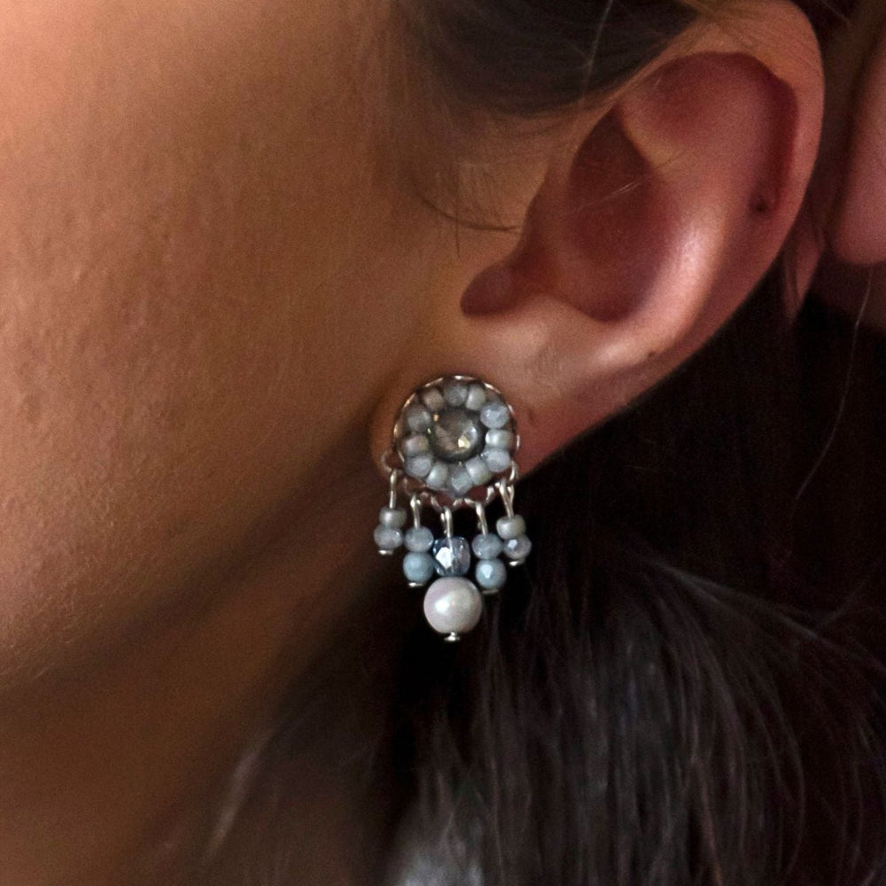 
                  
                    Crystal Drop Stud Light Grey
                  
                