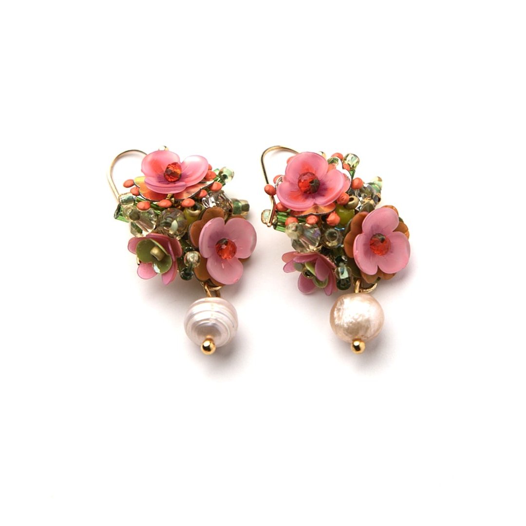 Sequin Flower Drop Dark Pink