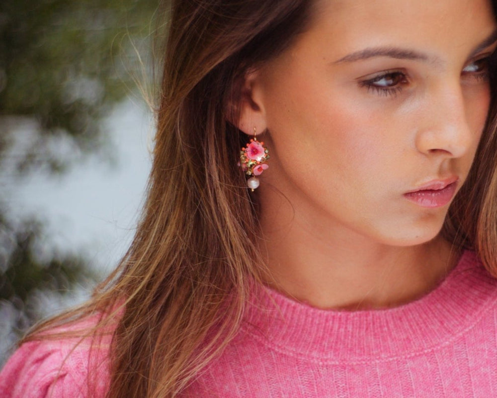 
                  
                    Sequin Flower Drop Dark Pink
                  
                