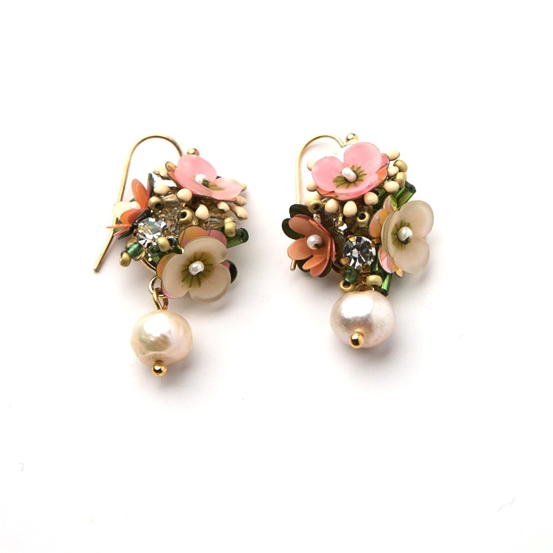 Sequin Flower Drop Light Pink