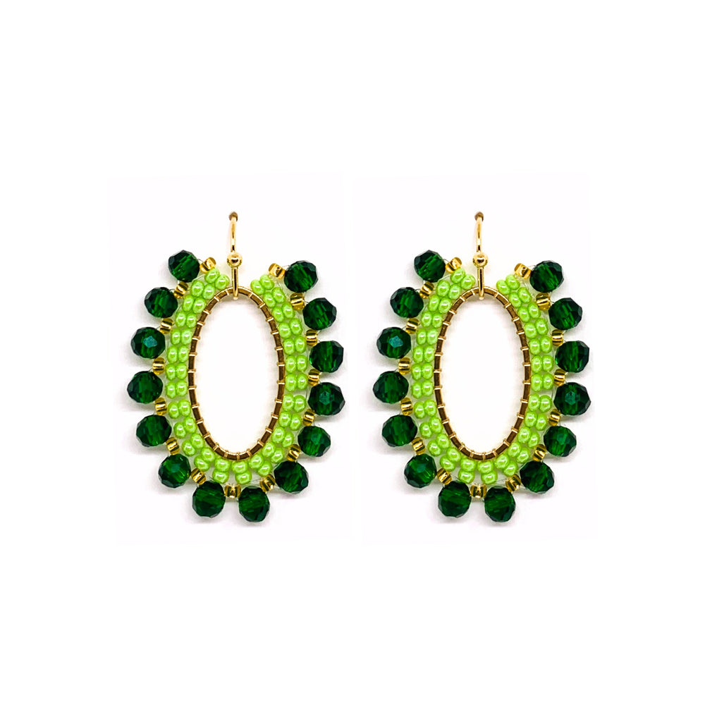 Flower Oval Emerald Green