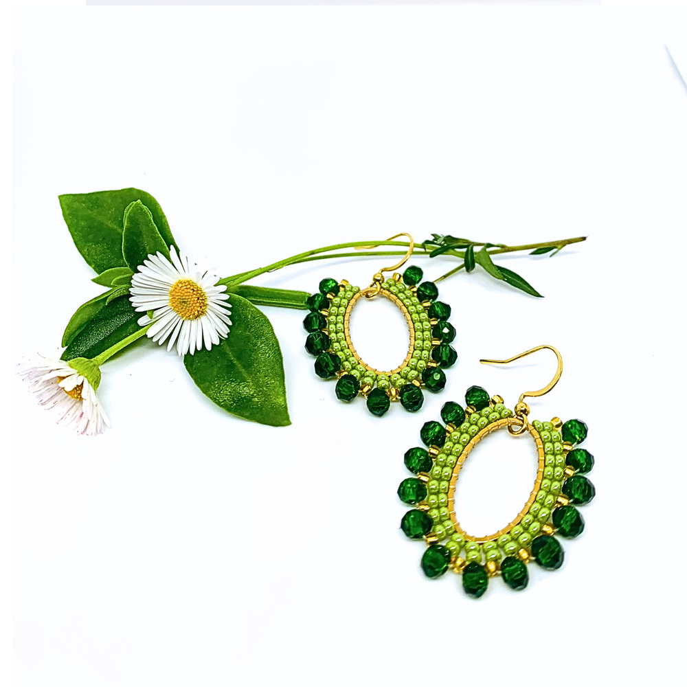 Flower Oval Emerald Green
