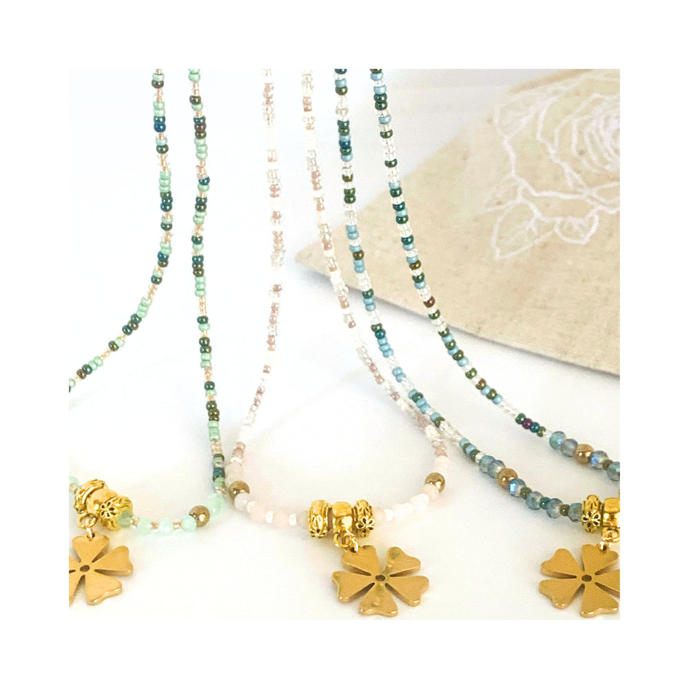 
                  
                    Flower Charm Necklace - Lilac Mix
                  
                