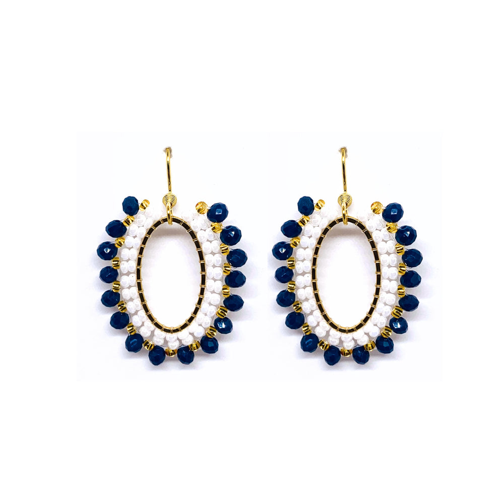 Flower Oval Midnight Blue