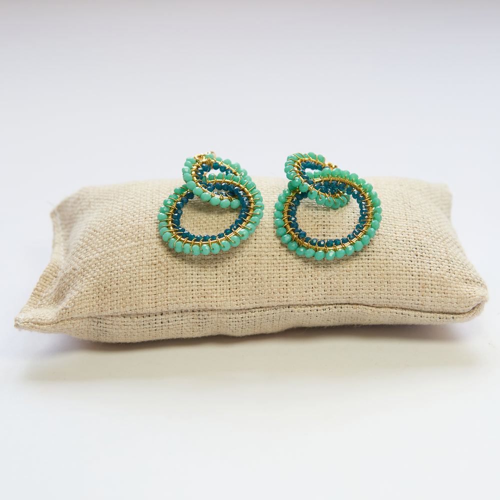 Double Circle Drop Teal