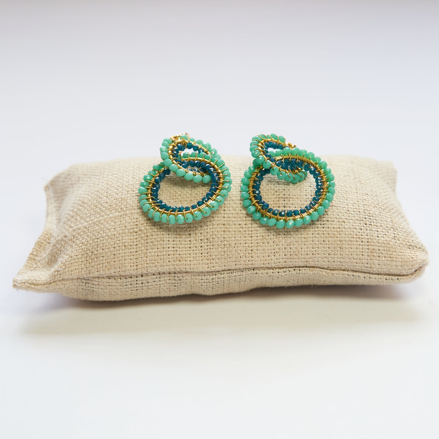 Double Circle Drop Teal