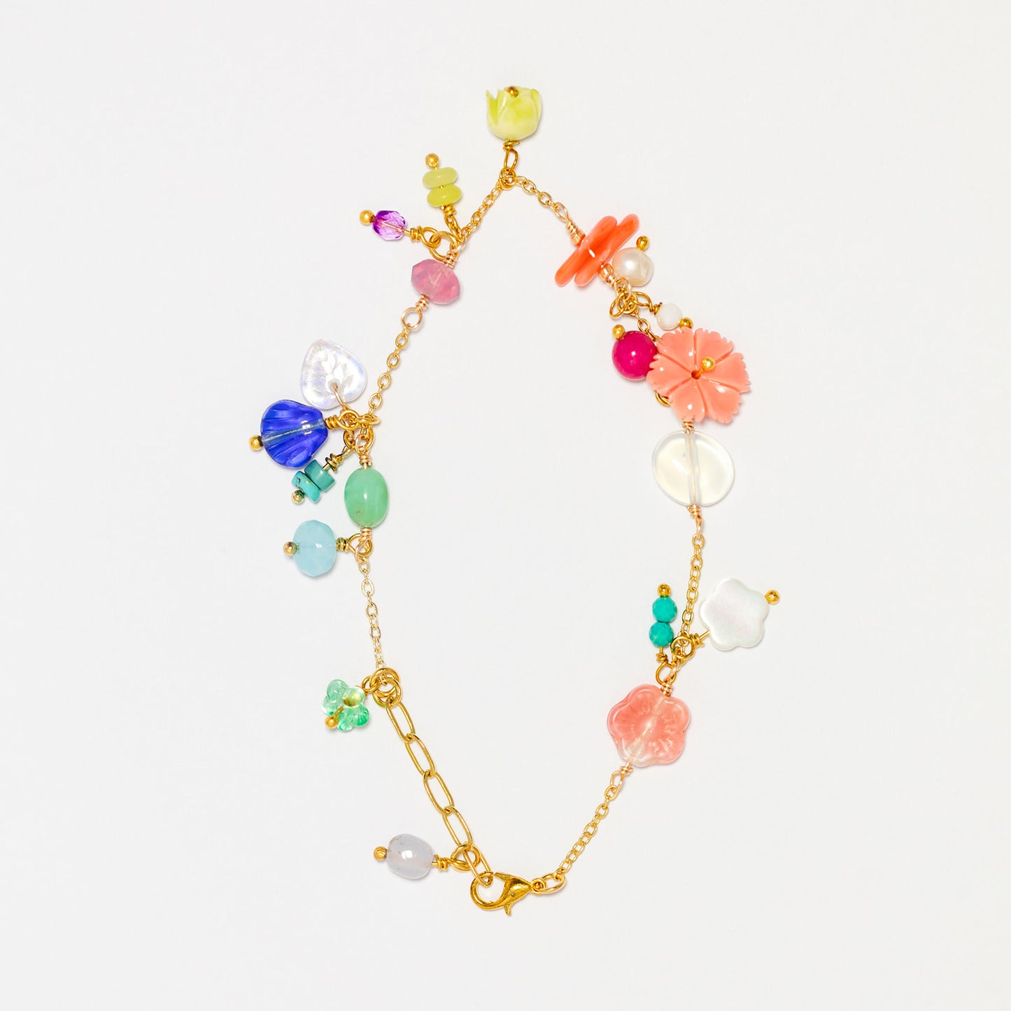 Semi Precious Stone Charm bracelet - Blue Lace