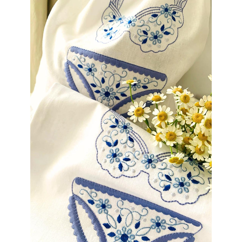 Linen Underwear Bag Blue on White SOLD OUT COMING SOON