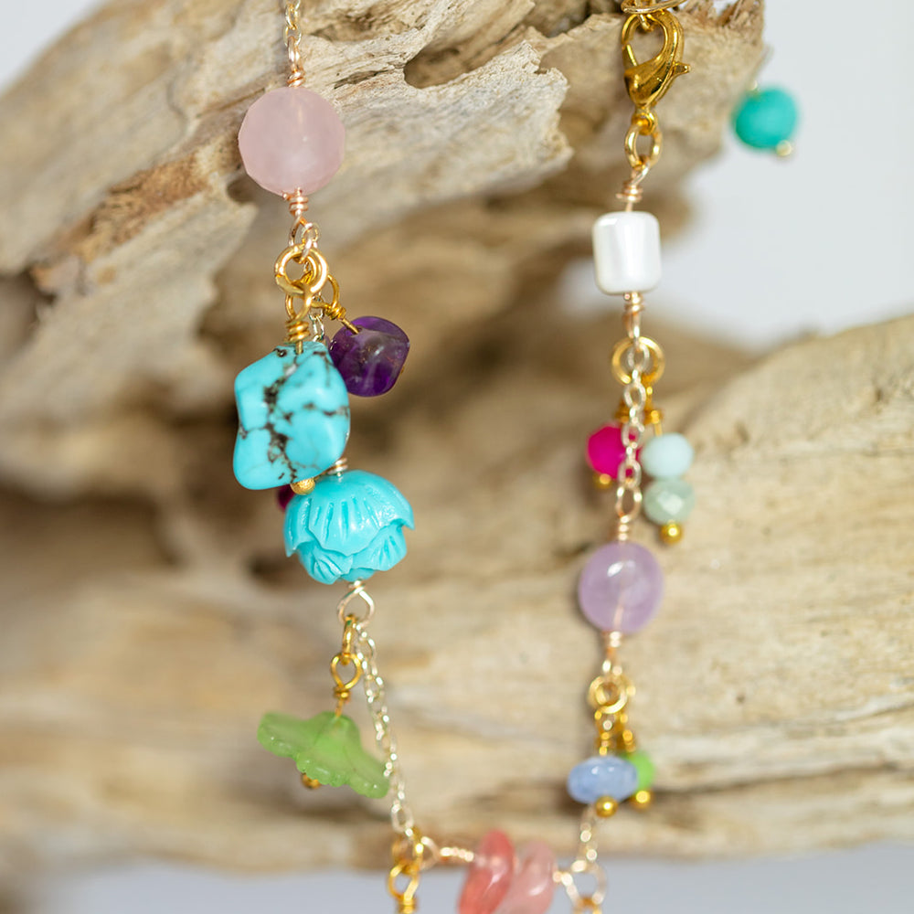 
                  
                    Semi Precious Stone Charm Bracelet - Pink Jade
                  
                