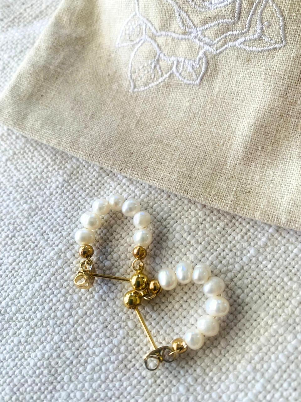 Pearl Hoop Earrings