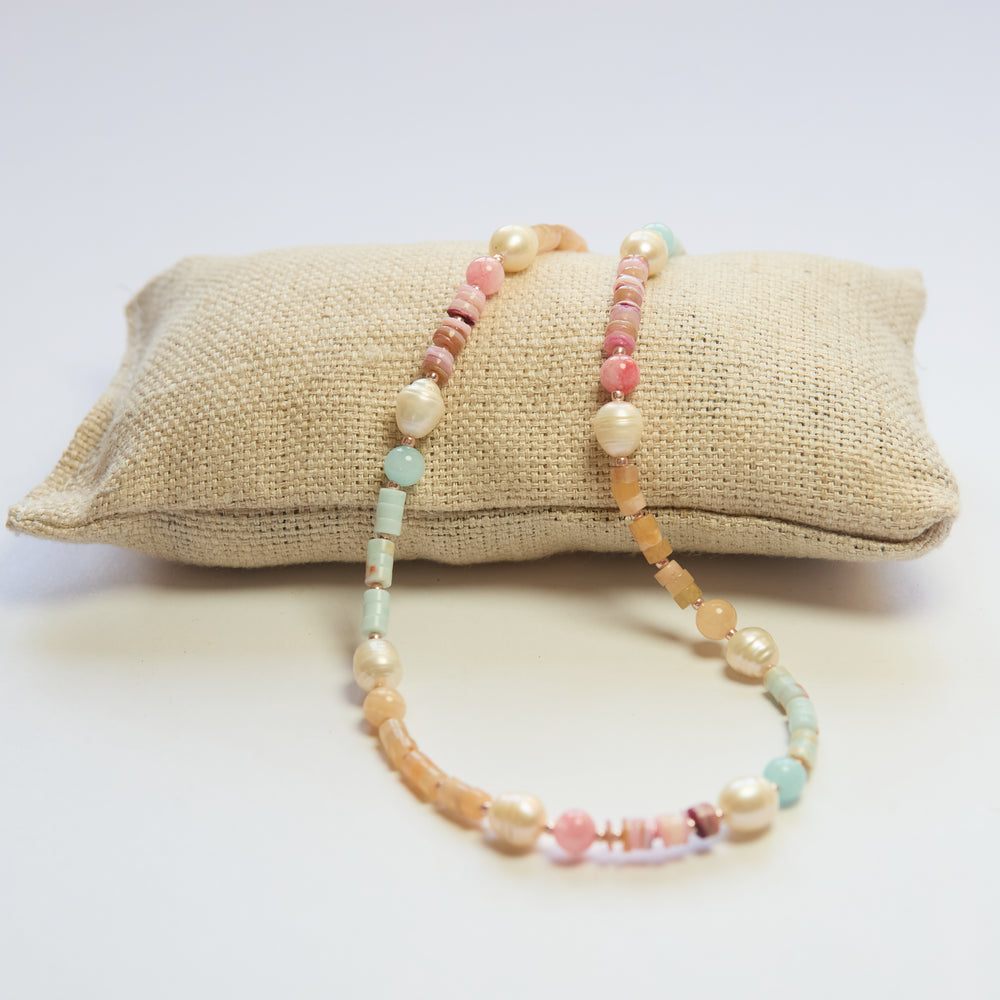 Freshwater Pearl and Semi Precious Stone necklace