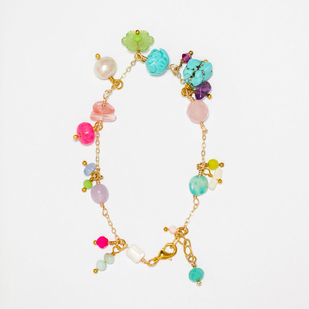 
                  
                    Semi Precious Stone Charm Bracelet - Pink Jade
                  
                